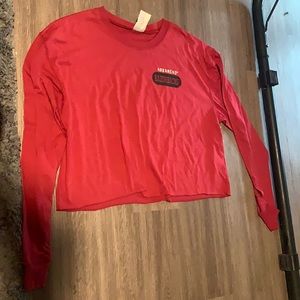 red arkansas razorback cropped long sleeve